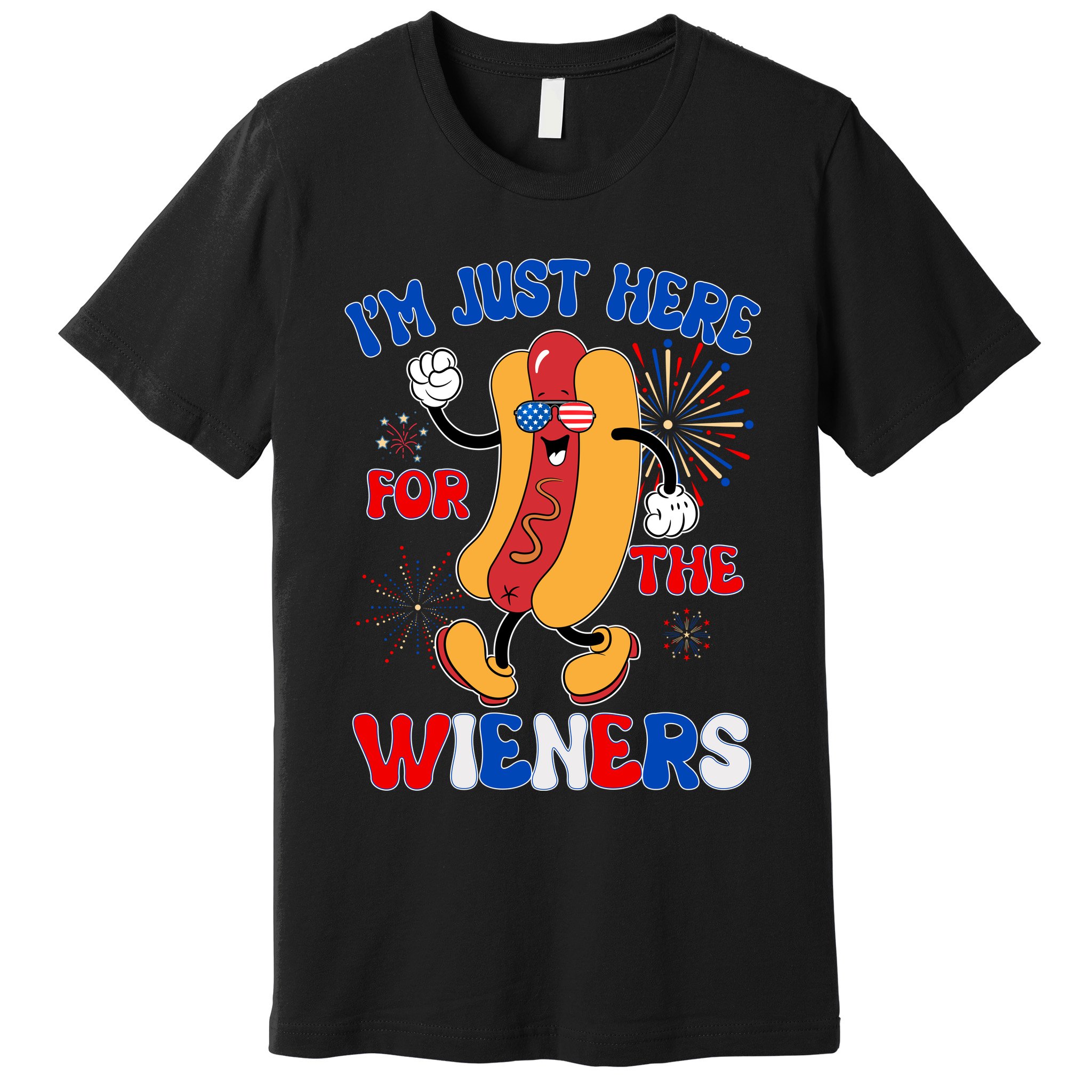 Funny Fouth Of July IM Just Here For The Wieners Hotdog Lover Premium T-Shirt