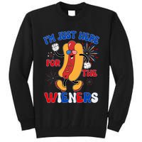 Funny Fouth Of July IM Just Here For The Wieners Hotdog Lover Tall Sweatshirt