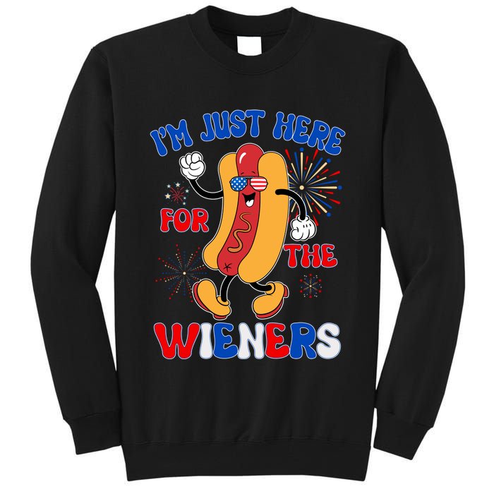 Funny Fouth Of July IM Just Here For The Wieners Hotdog Lover Tall Sweatshirt
