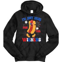 Funny Fouth Of July IM Just Here For The Wieners Hotdog Lover Tie Dye Hoodie