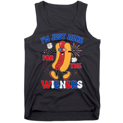 Funny Fouth Of July IM Just Here For The Wieners Hotdog Lover Tank Top