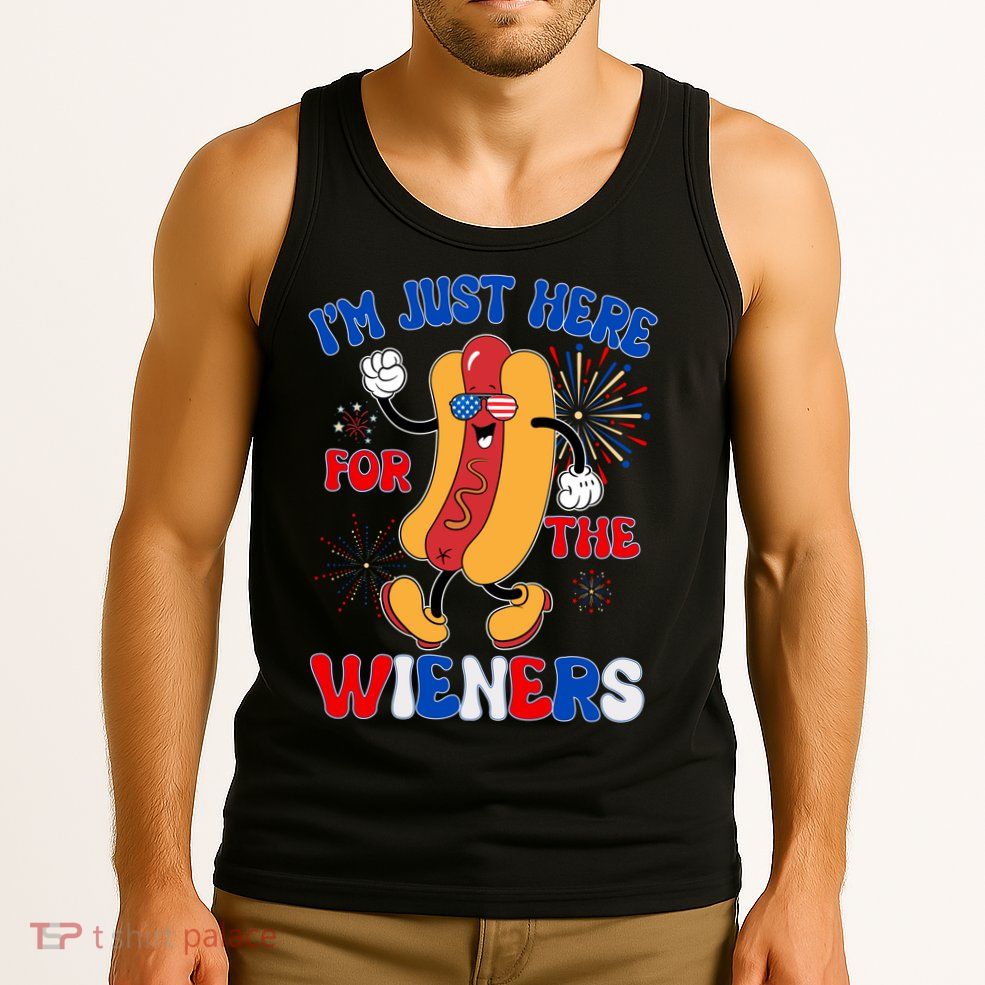 Funny Fouth Of July IM Just Here For The Wieners Hotdog Lover Tank Top