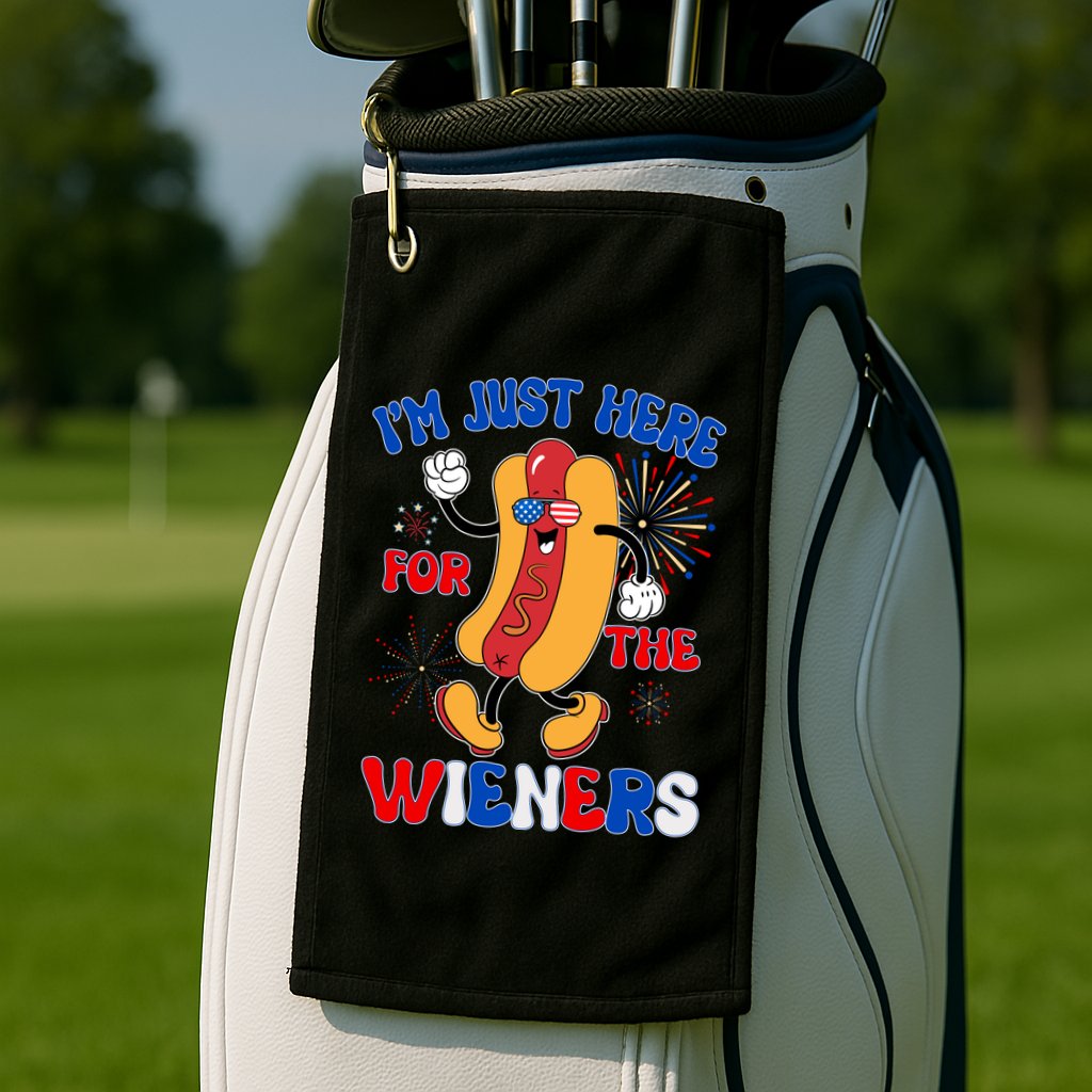 Funny Fouth Of July IM Just Here For The Wieners Hotdog Lover Golf Towel