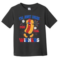 Funny Fouth Of July IM Just Here For The Wieners Hotdog Lover Toddler T-Shirt
