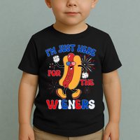 Funny Fouth Of July IM Just Here For The Wieners Hotdog Lover Toddler T-Shirt