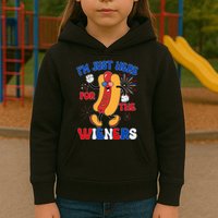 Funny Fouth Of July IM Just Here For The Wieners Hotdog Lover Kids Hoodie