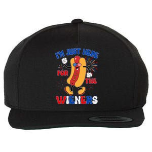 Funny Fouth Of July IM Just Here For The Wieners Hotdog Lover Wool Snapback Cap