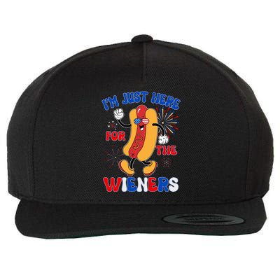 Funny Fouth Of July IM Just Here For The Wieners Hotdog Lover Wool Snapback Cap