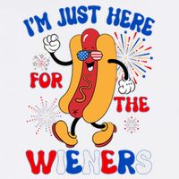 Funny Fouth Of July IM Just Here For The Wieners Hotdog Lover Garment-Dyed Sweatshirt