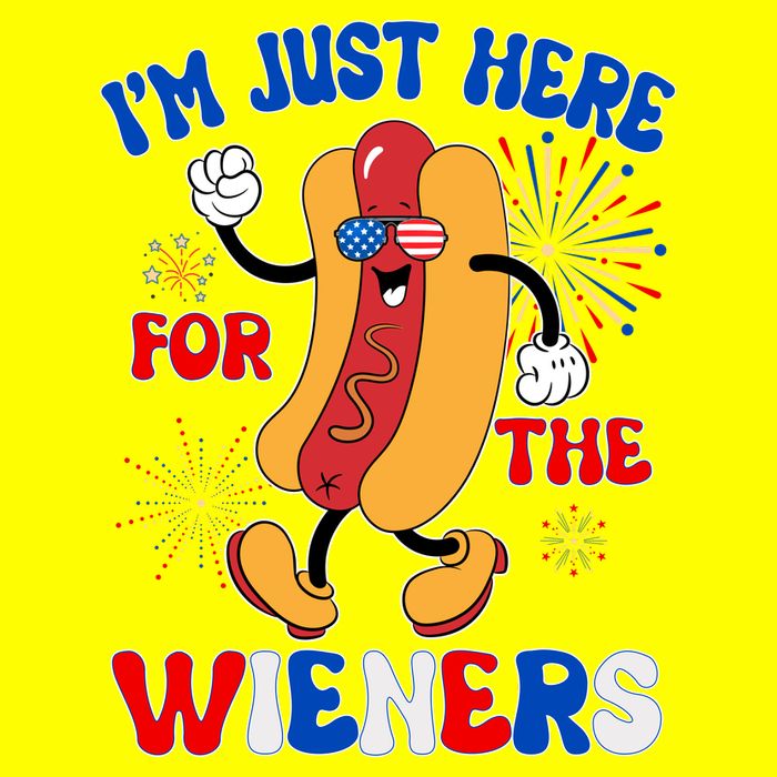 Funny Fouth Of July IM Just Here For The Wieners Hotdog Lover Long Sleeve Shirt