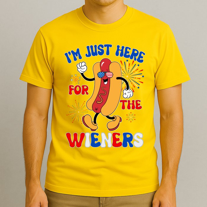 Funny Fouth Of July IM Just Here For The Wieners Hotdog Lover T-Shirt
