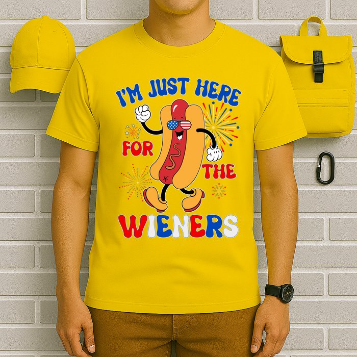 Funny Fouth Of July IM Just Here For The Wieners Hotdog Lover T-Shirt
