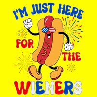 Funny Fouth Of July IM Just Here For The Wieners Hotdog Lover T-Shirt