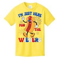 Funny Fouth Of July IM Just Here For The Wieners Hotdog Lover Kids T-Shirt