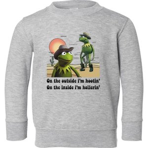 Funny Frog Outside IM Hootin Inside IM Hollerin Women Toddler Sweatshirt