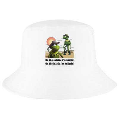 Funny Frog Outside IM Hootin Inside IM Hollerin Women Cool Comfort Performance Bucket Hat