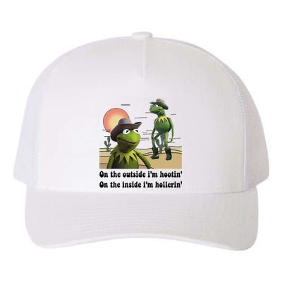 Funny Frog Outside IM Hootin Inside IM Hollerin Women Yupoong Adult 5-Panel Trucker Hat