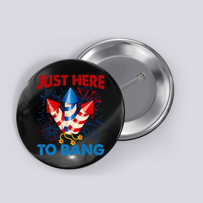 Funny Fourth of July 4th of July American Flag Button