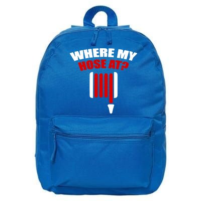 Funny Firefighter Plumber Where My Hose At Gift 16 in Basic Backpack