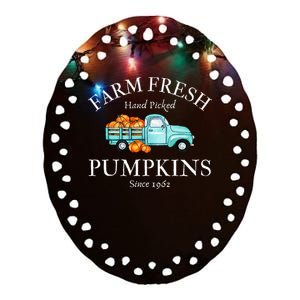 Farm Fresh Pumpkins Ceramic Oval Ornament