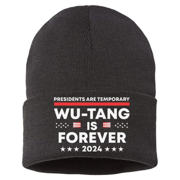 Funny Forever Presidents Are Temporary 2024 Sustainable Knit Beanie