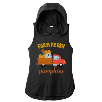 Farm Fresh Pumpkins Fall Vintage Truck Ladies PosiCharge Tri-Blend Wicking Draft Hoodie Tank