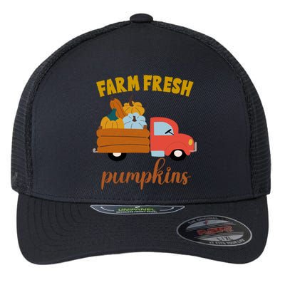 Farm Fresh Pumpkins Fall Vintage Truck Flexfit Unipanel Trucker Cap