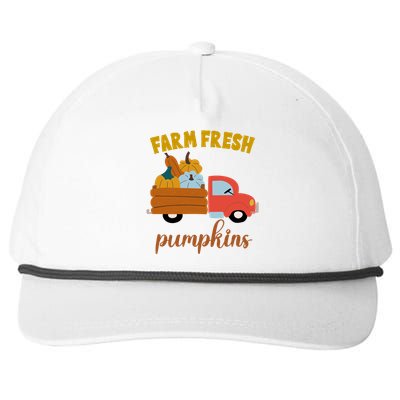 Farm Fresh Pumpkins Fall Vintage Truck Snapback Five-Panel Rope Hat