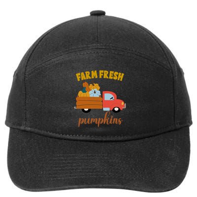 Farm Fresh Pumpkins Fall Vintage Truck 7-Panel Snapback Hat