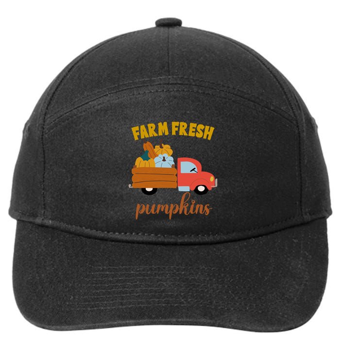 Farm Fresh Pumpkins Fall Vintage Truck 7-Panel Snapback Hat