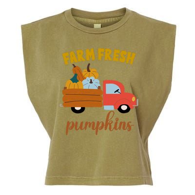 Farm Fresh Pumpkins Fall Vintage Truck Garment-Dyed Women's Muscle Tee