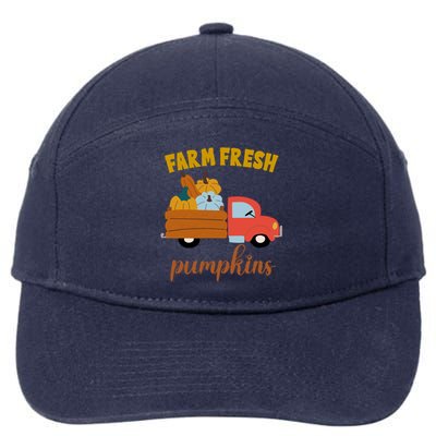 Farm Fresh Pumpkins Fall Vintage Truck 7-Panel Snapback Hat