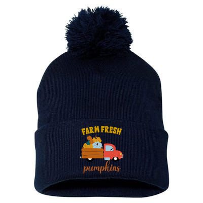 Farm Fresh Pumpkins Fall Vintage Truck Pom Pom 12in Knit Beanie