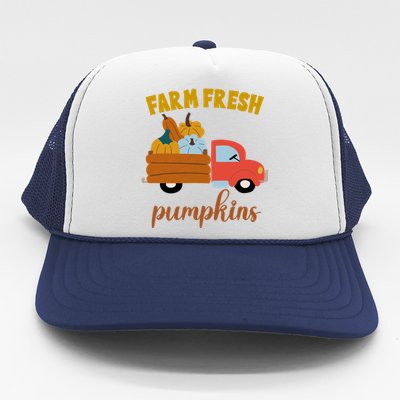 Farm Fresh Pumpkins Fall Vintage Truck Trucker Hat