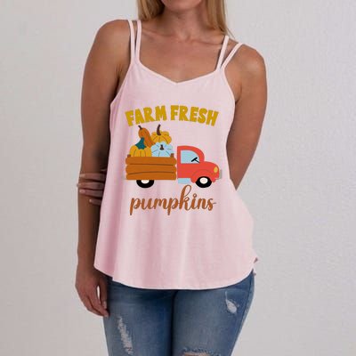 Farm Fresh Pumpkins Fall Vintage Truck Women's Strappy Tank