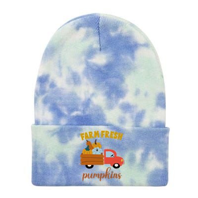 Farm Fresh Pumpkins Fall Vintage Truck Tie Dye 12in Knit Beanie