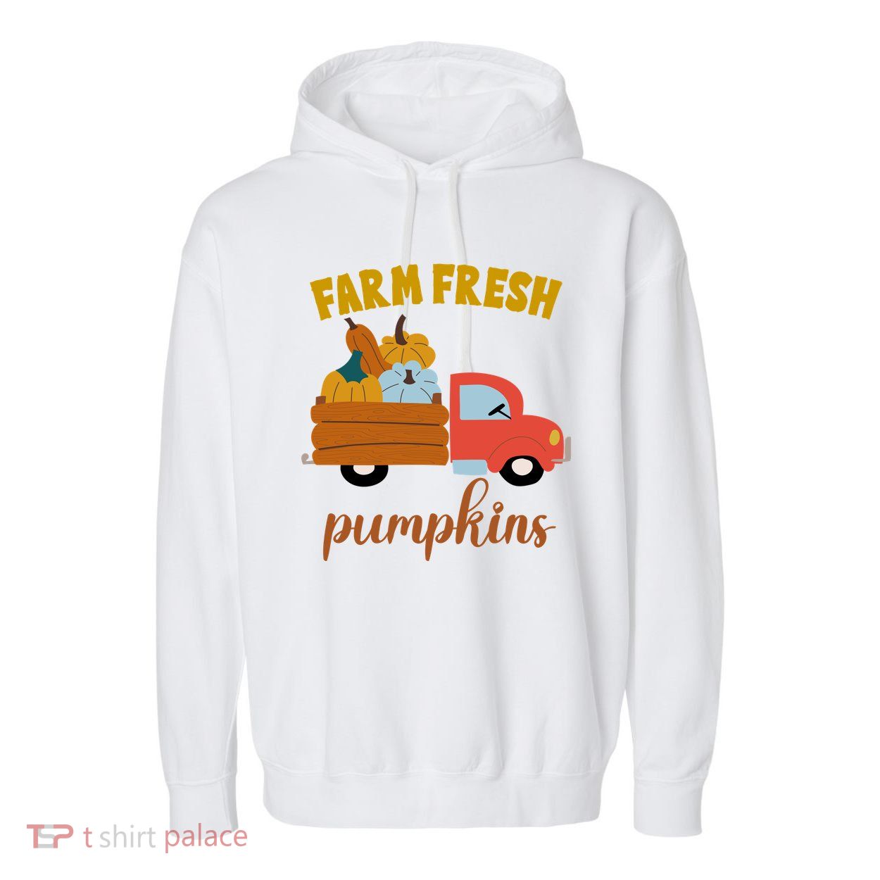 Farm Fresh Pumpkins Fall Vintage Truck Garment-Dyed Fleece Hoodie