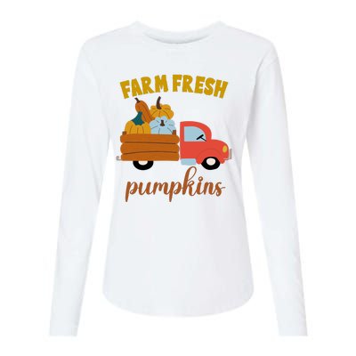 Farm Fresh Pumpkins Fall Vintage Truck Womens Cotton Relaxed Long Sleeve T-Shirt