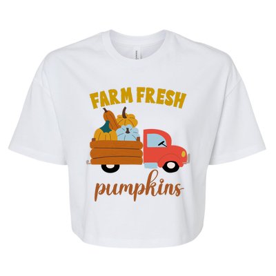 Farm Fresh Pumpkins Fall Vintage Truck Bella+Canvas Jersey Crop Tee