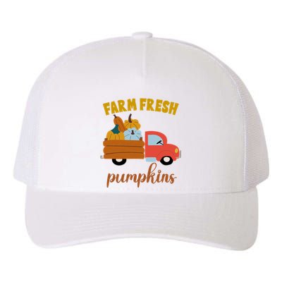 Farm Fresh Pumpkins Fall Vintage Truck Yupoong Adult 5-Panel Trucker Hat