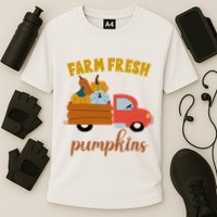 Farm Fresh Pumpkins Fall Vintage Truck Performance Shirt