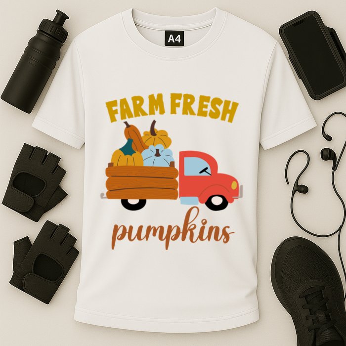 Farm Fresh Pumpkins Fall Vintage Truck Performance Shirt
