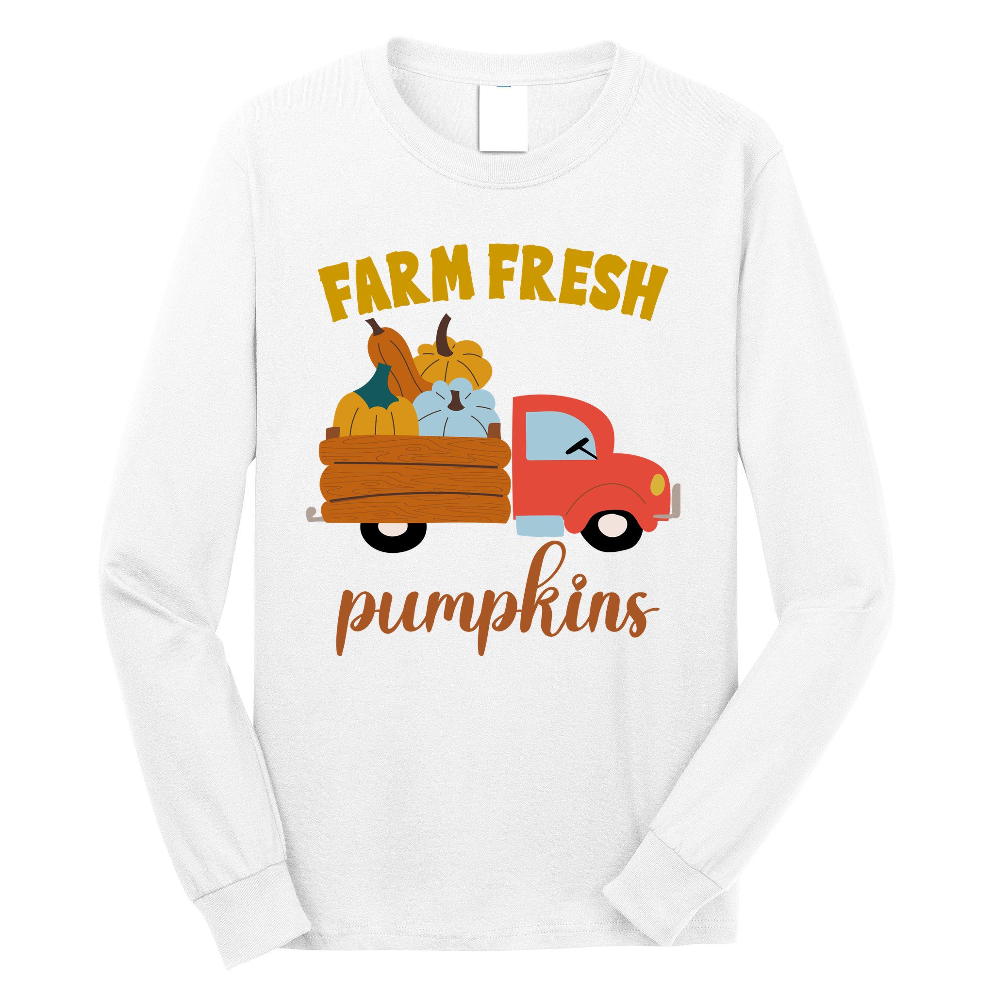 Farm Fresh Pumpkins Fall Vintage Truck Long Sleeve Shirt