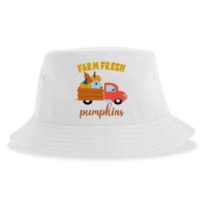 Farm Fresh Pumpkins Fall Vintage Truck Sustainable Bucket Hat