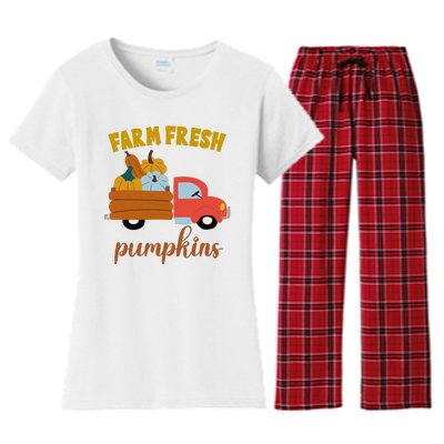 Farm Fresh Pumpkins Fall Vintage Truck Women's Flannel Pajama Set