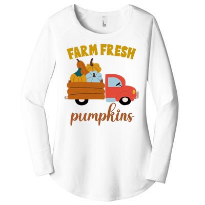 Farm Fresh Pumpkins Fall Vintage Truck Women's Perfect Tri Tunic Long Sleeve Shirt