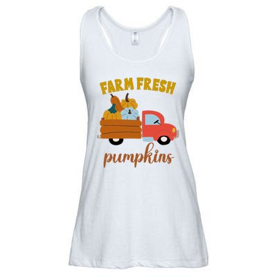 Farm Fresh Pumpkins Fall Vintage Truck Ladies Essential Flowy Tank