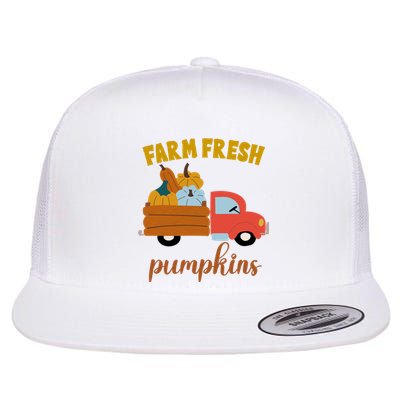 Farm Fresh Pumpkins Fall Vintage Truck Flat Bill Trucker Hat