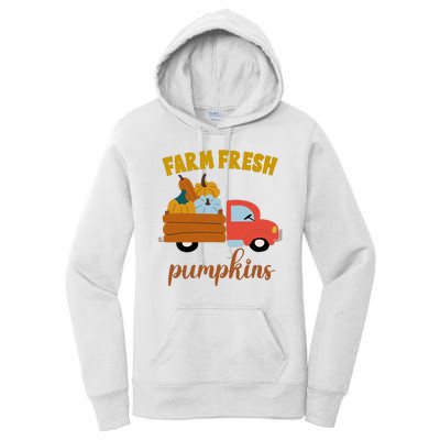 Farm Fresh Pumpkins Fall Vintage Truck Women's Pullover Hoodie