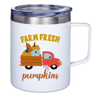 Farm Fresh Pumpkins Fall Vintage Truck 12oz Stainless Steel Coffee Mug